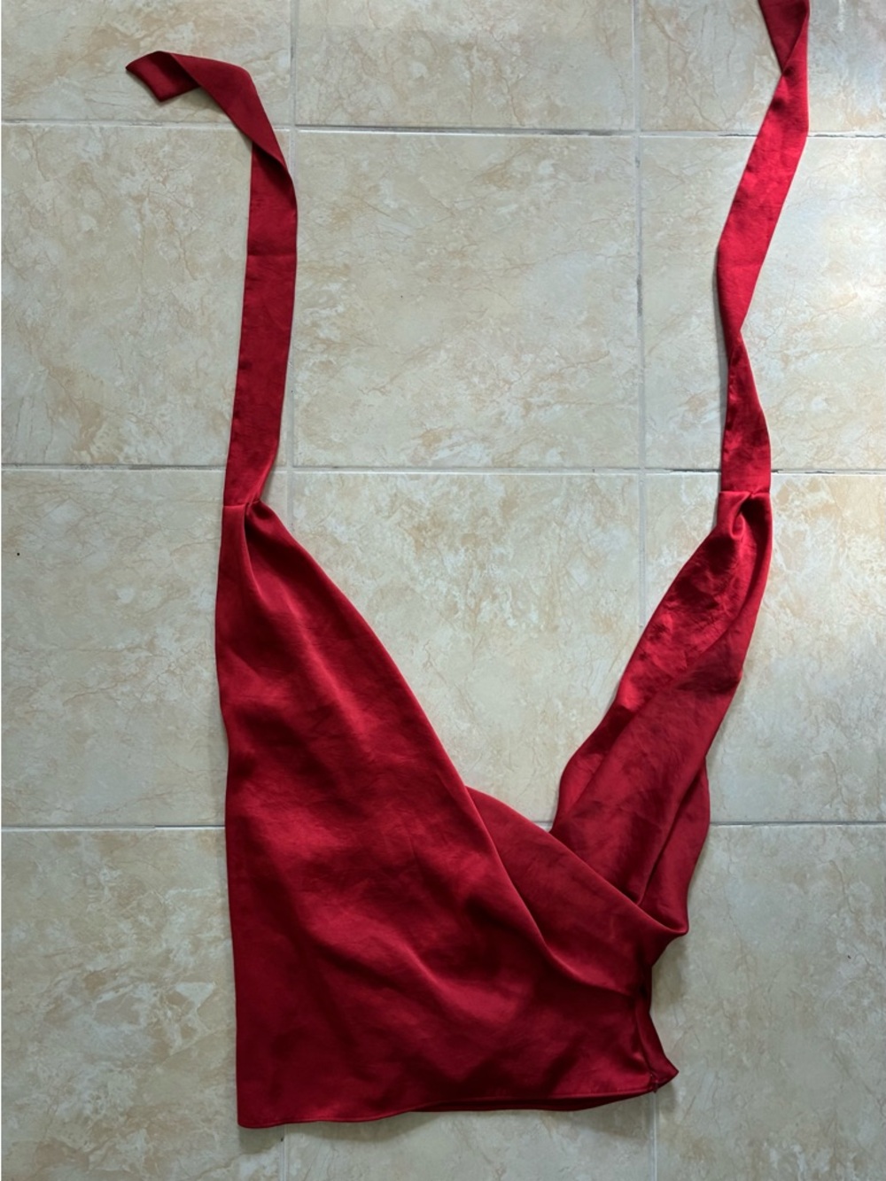 NEW Aritzia Red Satin Halter Top